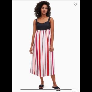 Kate Spade Bow Back Striped Midi Dress